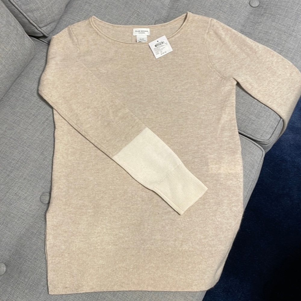 Club Monaco Nicolette Cuff-Block Cashmere Sweater XS